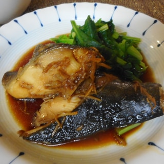 ギンダラと小松菜のはちみつ生姜煮